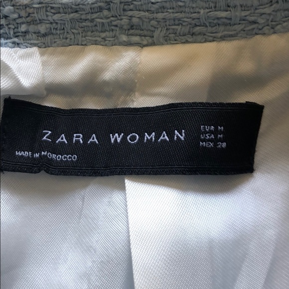 Zara tweed chanel look alike jacket baby blue - Picture 3 of 3